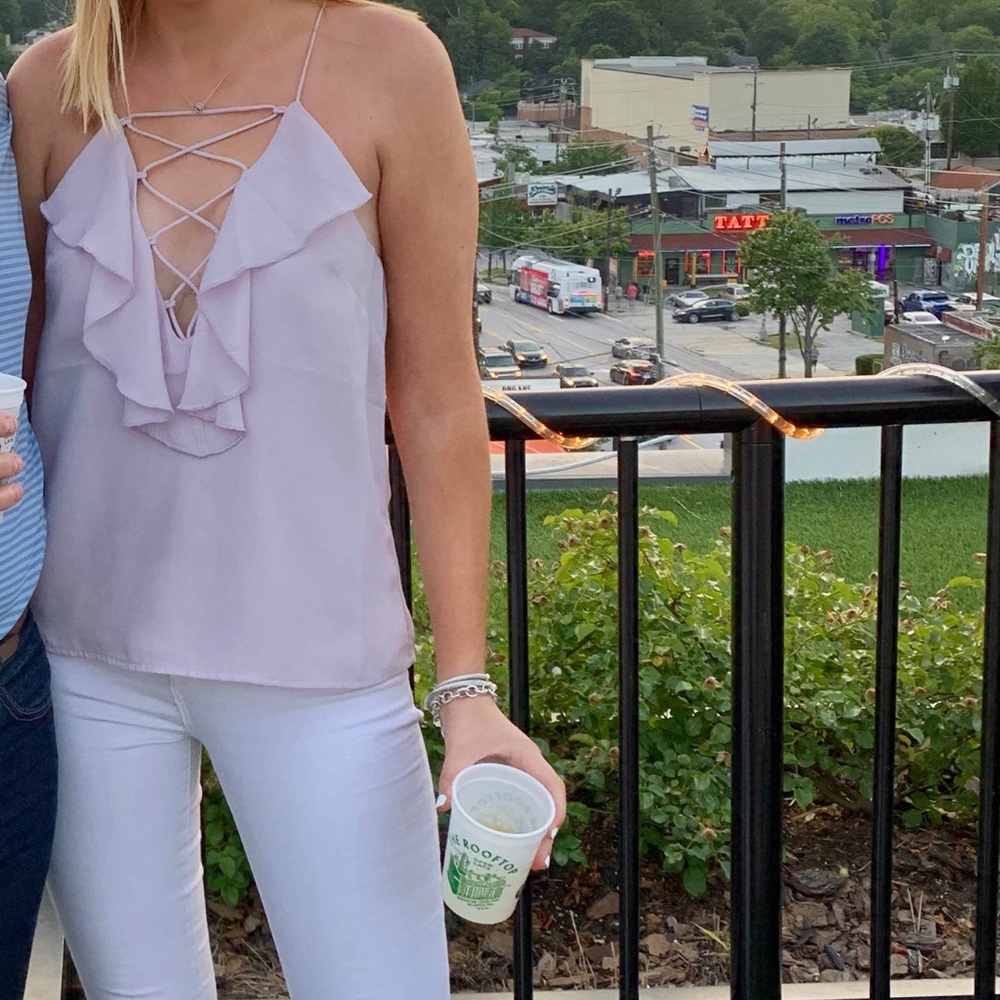 Wayf Purple lace up top